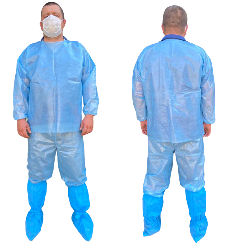 Комбінезон захисний одноразовий. Матеріал: спанбонд. Щільність 60 г/м2, L